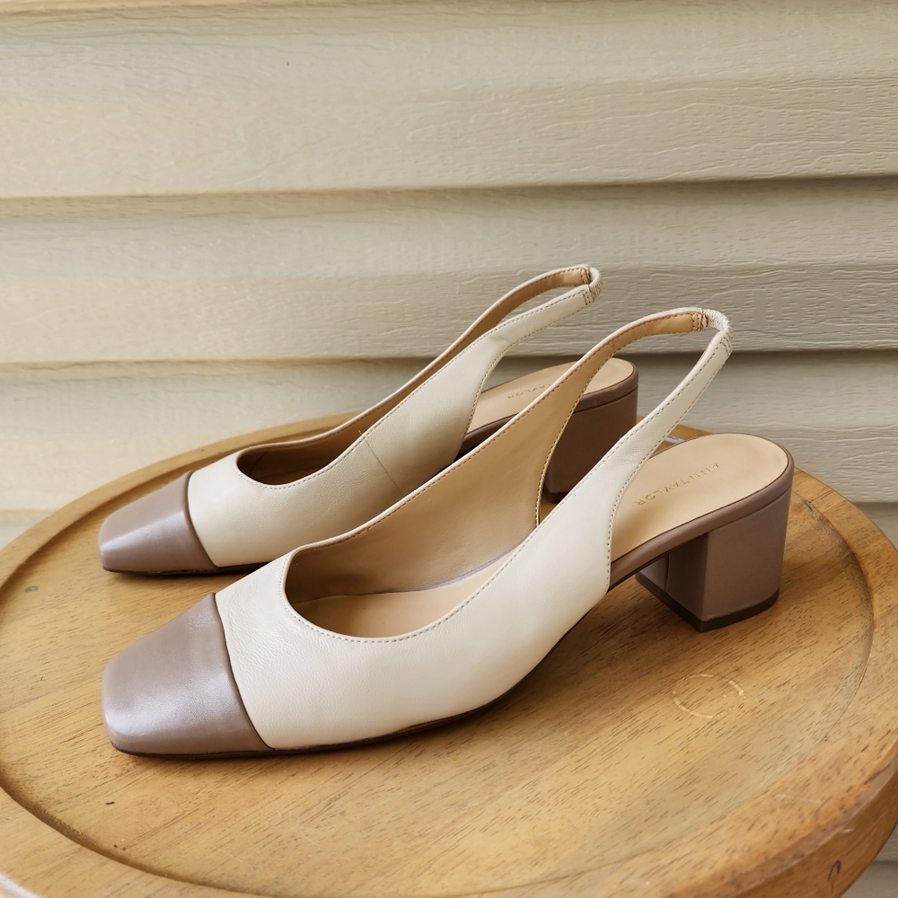 Ann Taylor cap toe block heel dress pumps - Picture 2 of 12
